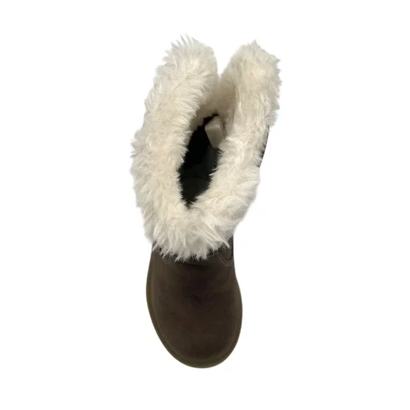 Carters Baby Girls Fashion Tall Boots Size 5 Brown Faux Fur Trim Winter Shoes - Picture 9 of 15